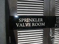 Sprinkler Valve Room Signage
