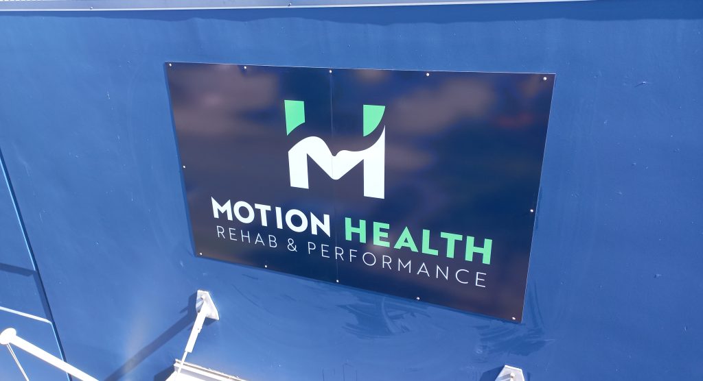 Aluminium Motion Health Over-Awning Signage
