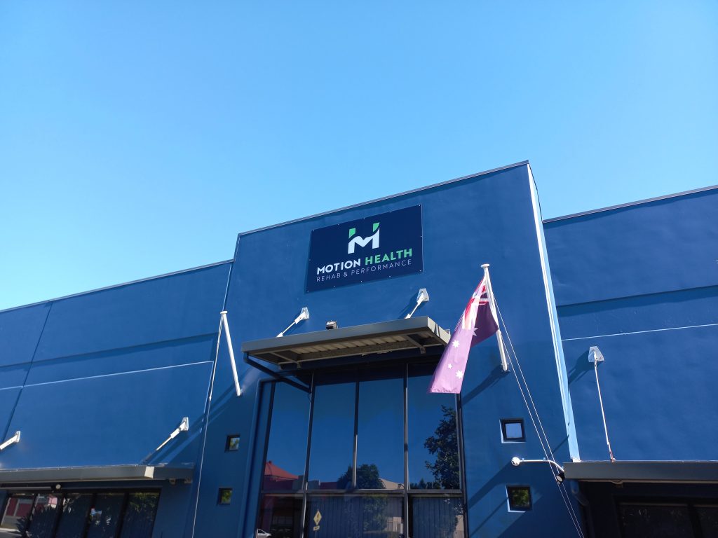 Aluminium Motion Health Over-Awning Signage