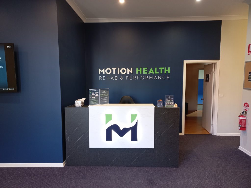 Motion Health Reception Signage